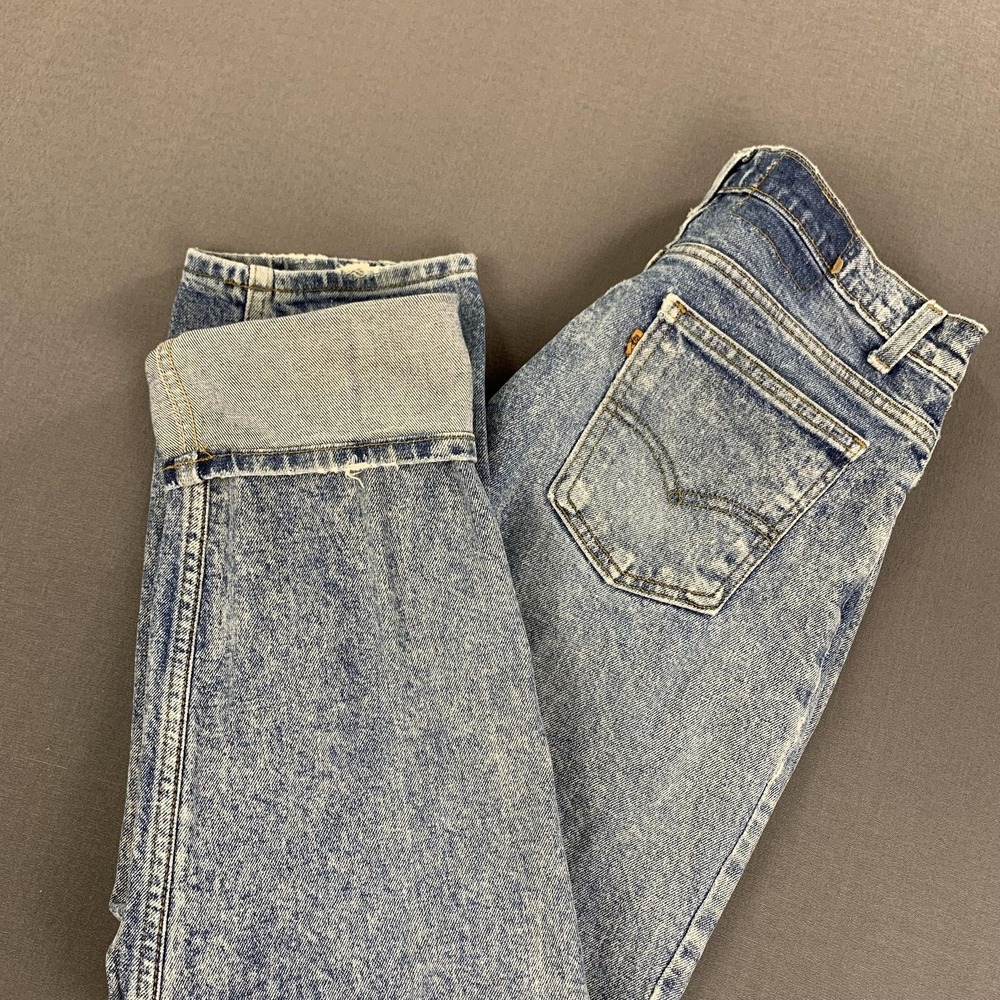 VTG Levi's 515 Jeans Mens 32x34 Blue Light Wash Distressed USA‎ 90s Orange Tab